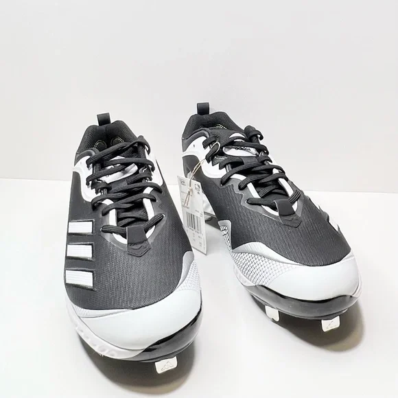 Adidas Men’s Icon 6 Bounce Metal Cleats Black/White Size 13.5 - Picture 3 of 9